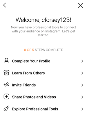 create an instagram business account: step 4. complete and customize your profile